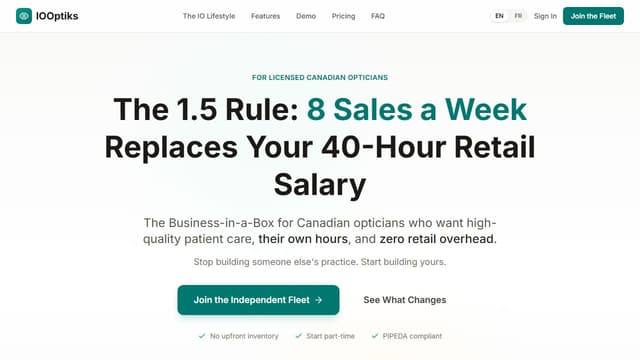 IOOptiks website preview