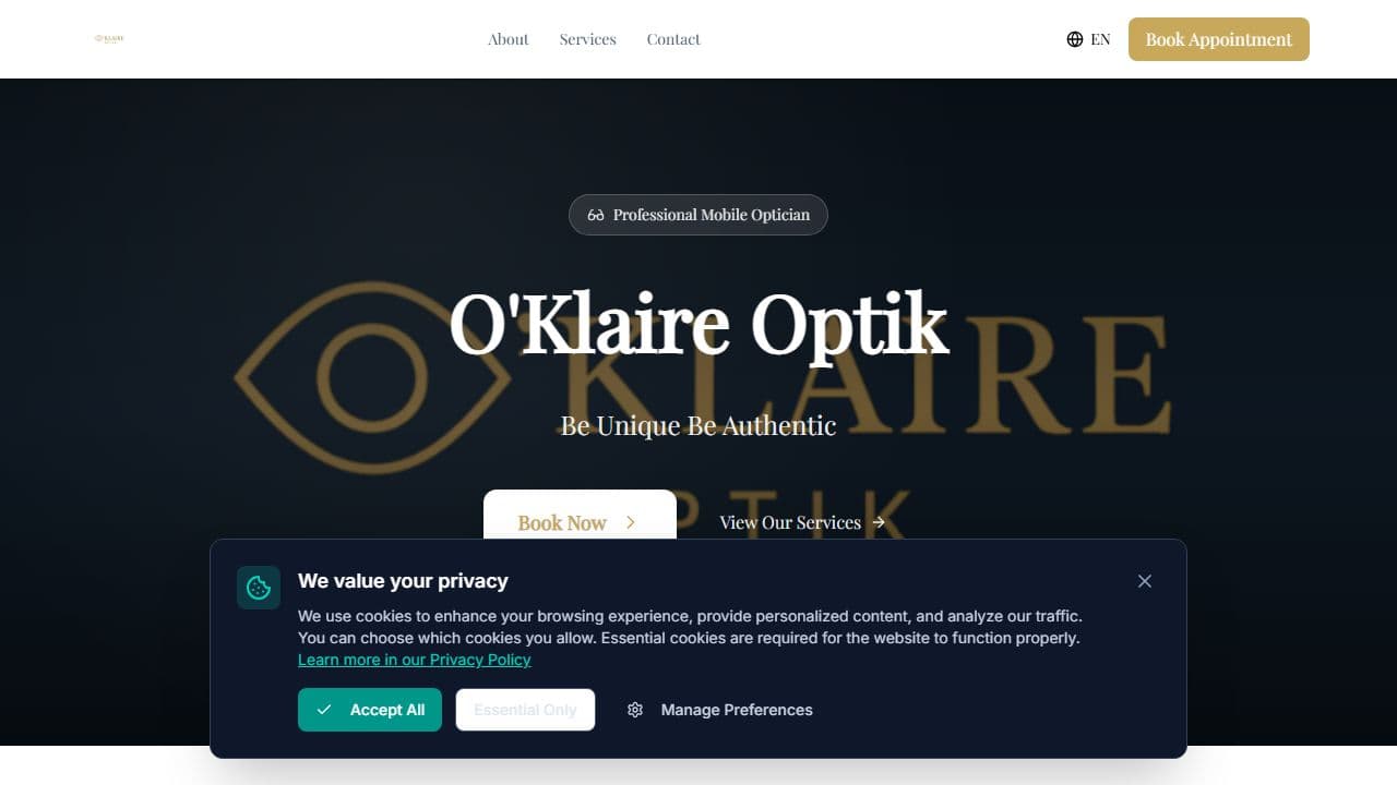O'Klaire Optik website preview